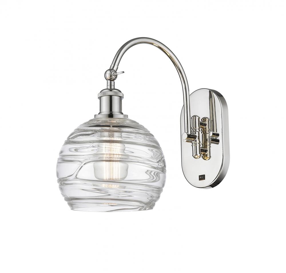 Athens Deco Swirl - 1 Light - 8 inch - Polished Nickel - Sconce