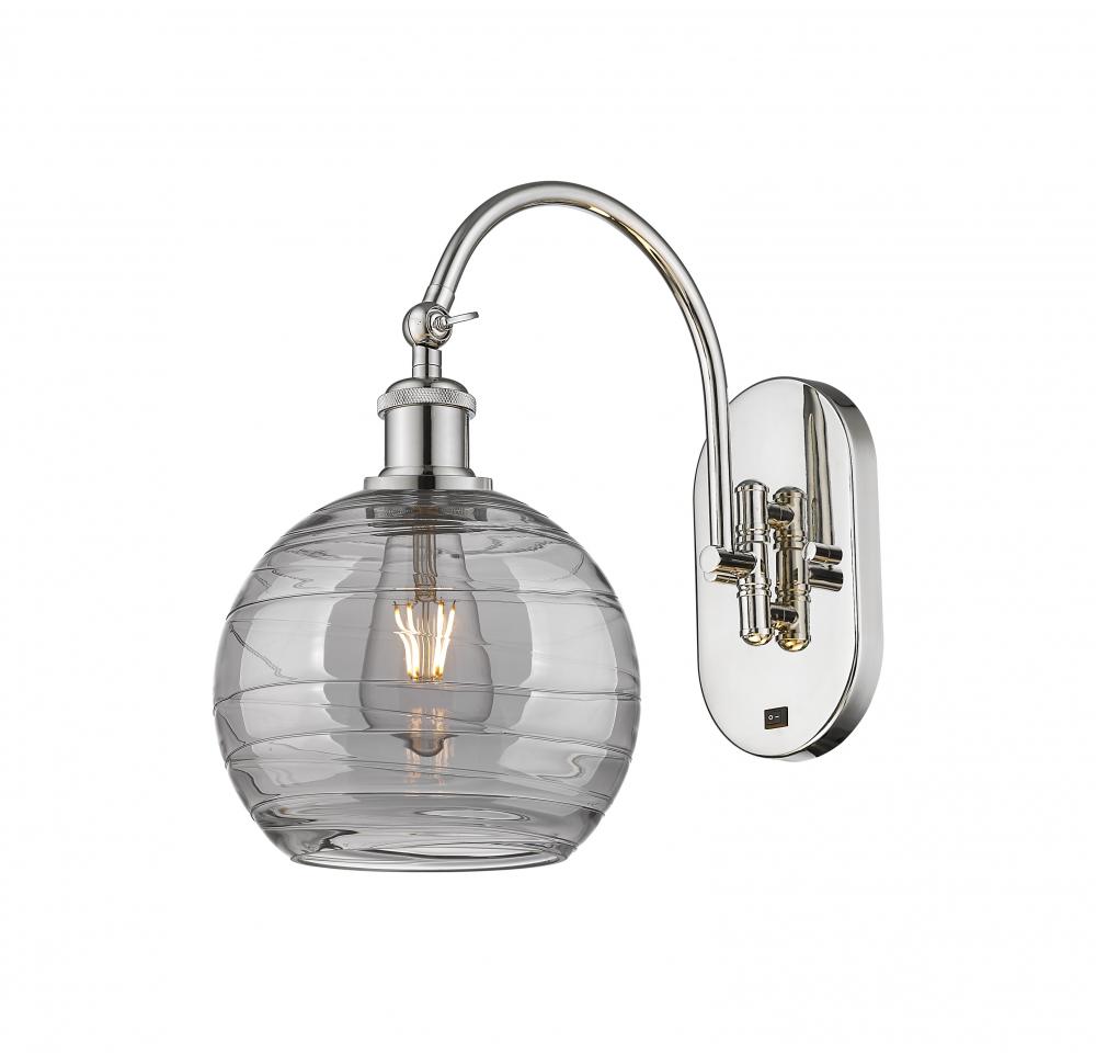 Athens Deco Swirl - 1 Light - 8 inch - Polished Nickel - Sconce