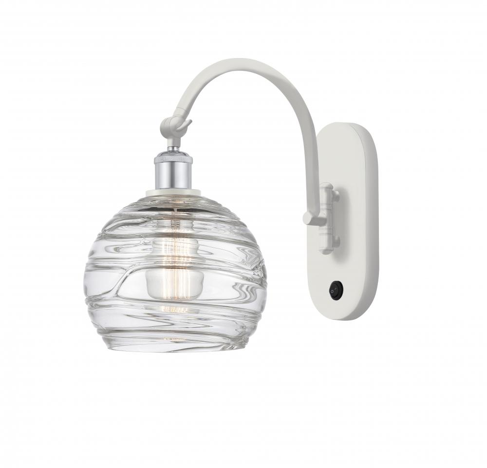 Athens Deco Swirl - 1 Light - 8 inch - White Polished Chrome - Sconce