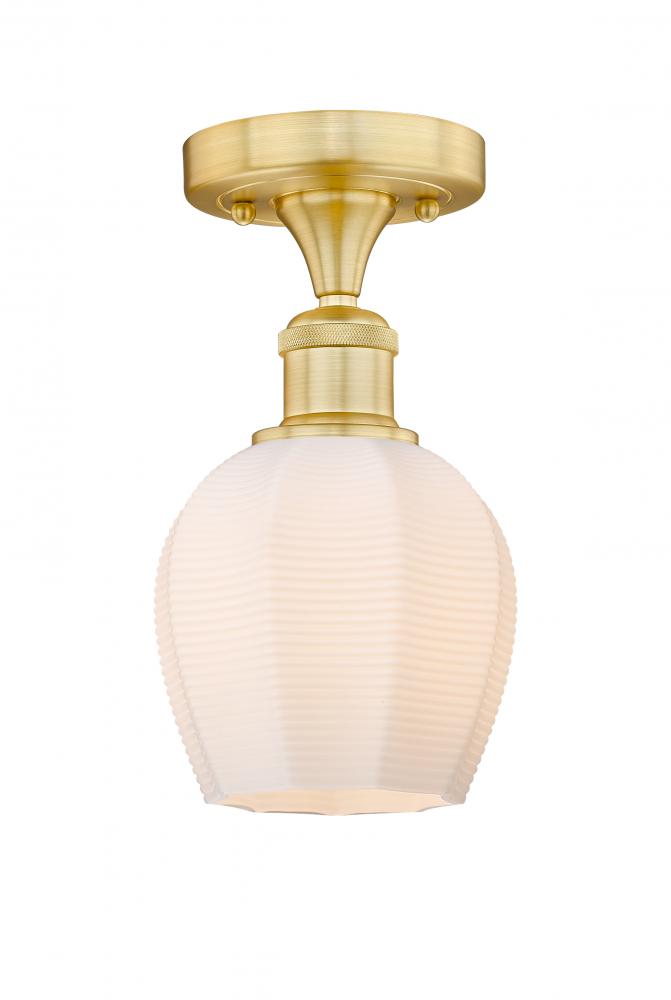 Norfolk - 1 Light - 6 inch - Satin Gold - Semi-Flush Mount