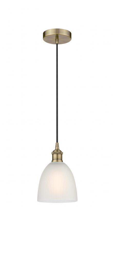 Castile - 1 Light - 6 inch - Antique Brass - Cord hung - Mini Pendant