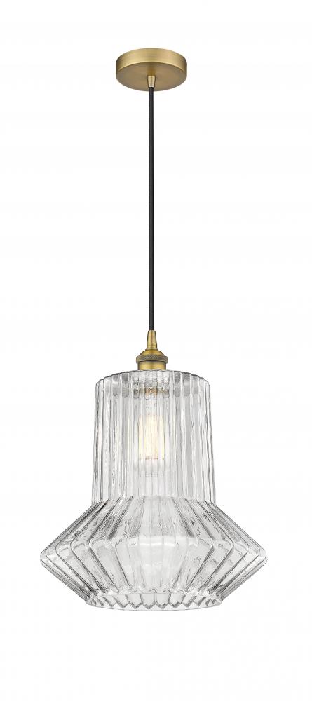 Springwater - 1 Light - 12 inch - Brushed Brass - Cord hung - Mini Pendant