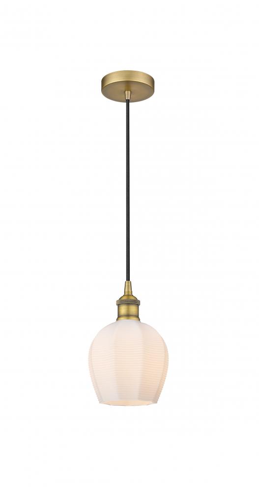 Norfolk - 1 Light - 6 inch - Brushed Brass - Cord hung - Mini Pendant