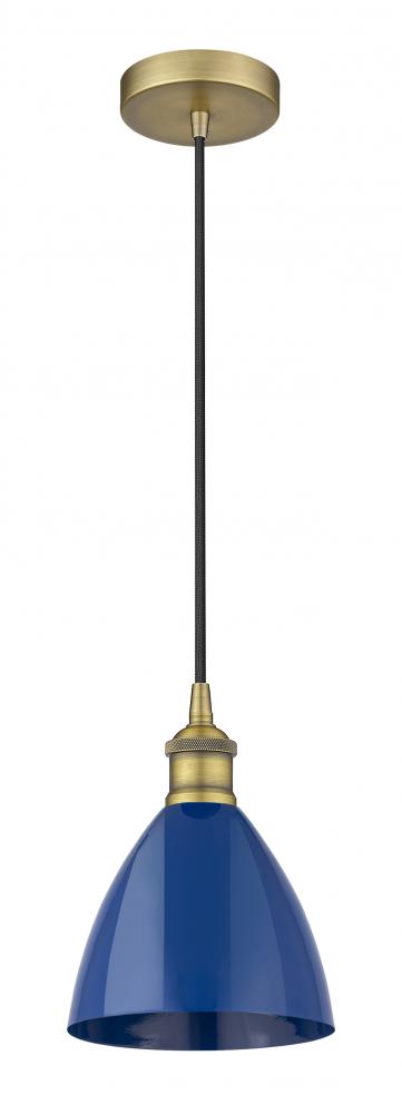 Plymouth - 1 Light - 8 inch - Brushed Brass - Cord hung - Mini Pendant