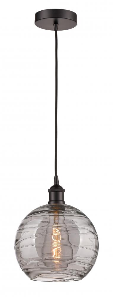 Athens Deco Swirl - 1 Light - 10 inch - Oil Rubbed Bronze - Cord hung - Mini Pendant