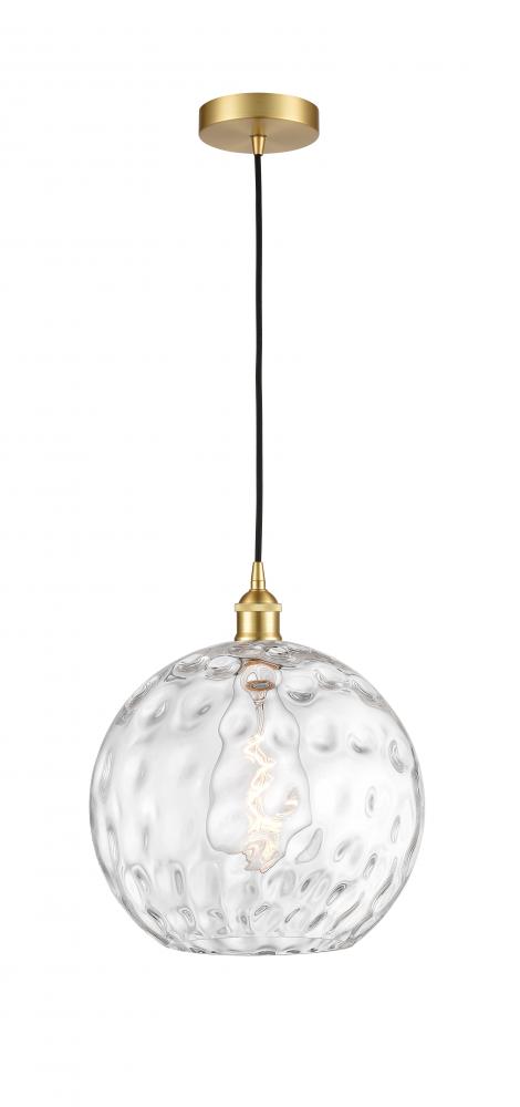 Athens Water Glass - 1 Light - 12 inch - Satin Gold - Cord hung - Mini Pendant