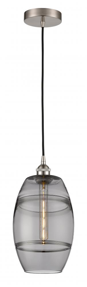 Vaz - 1 Light - 8 inch - Brushed Satin Nickel - Cord hung - Mini Pendant