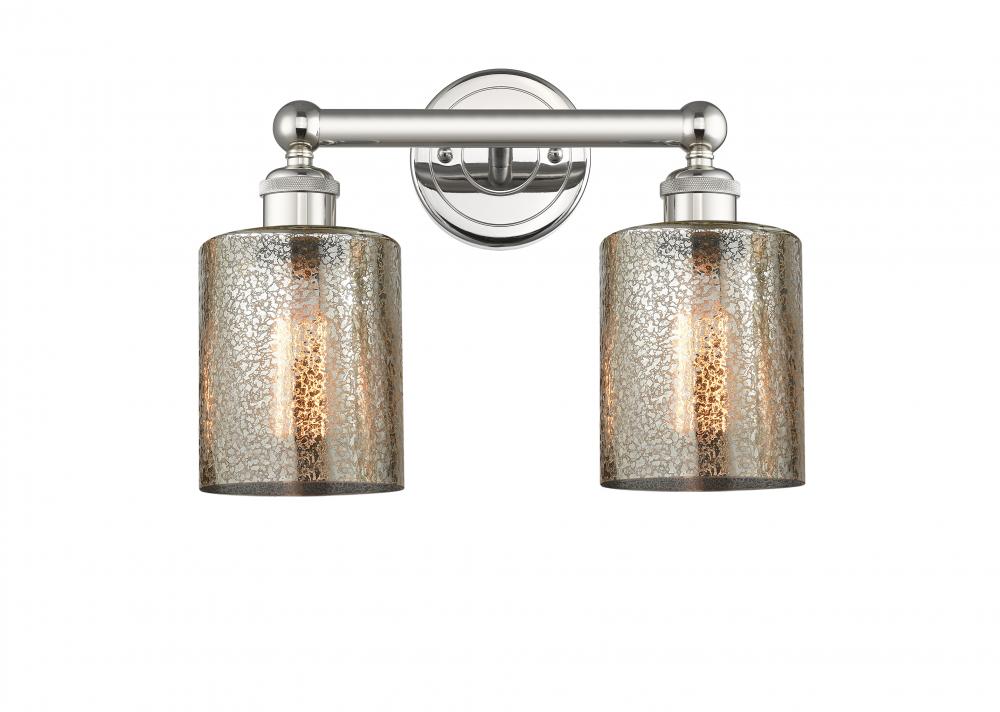 Cobbleskill - 2 Light - 14 inch - Polished Nickel - Bath Vanity Light