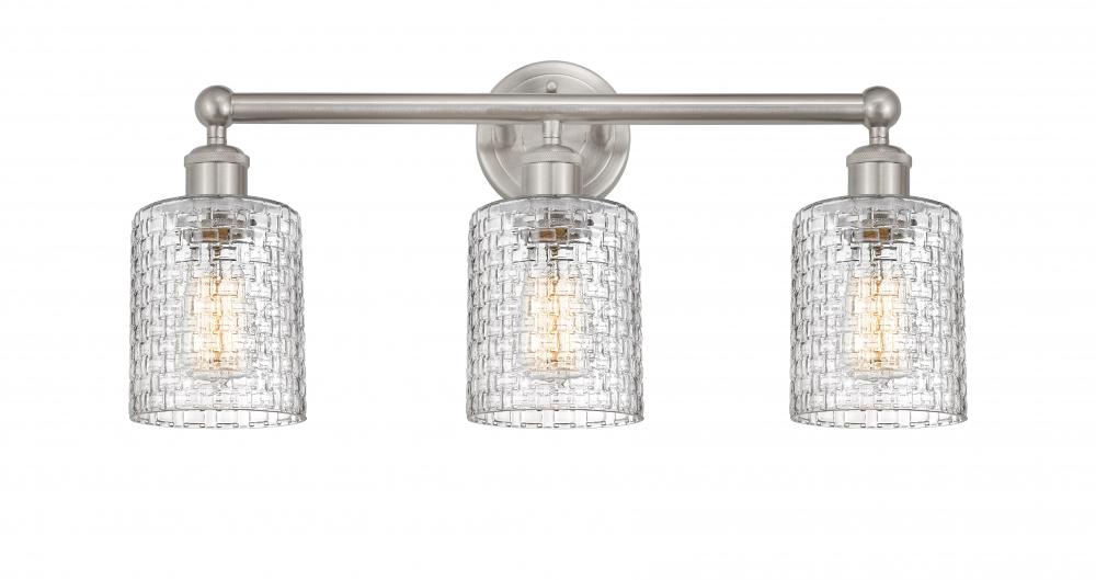 Cobbleskill - 3 Light - 23 inch - Brushed Satin Nickel - Bath Vanity Light