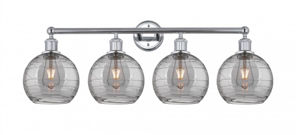 Athens Deco Swirl - 4 Light - 35 inch - Polished Chrome - Bath Vanity Light