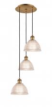  113B-3P-BB-G422 - Arietta - 3 Light - 15 inch - Brushed Brass - Cord Hung - Multi Pendant