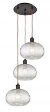 Innovations Lighting 113B-3P-OB-G555-10CL - Ithaca - 3 Light - 17 inch - Oil Rubbed Bronze - Cord hung - Multi Pendant