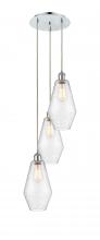  113B-3P-PC-G654-7 - Cindyrella - 3 Light - 14 inch - Polished Chrome - Cord Hung - Multi Pendant