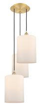  113B-3P-SG-G111-L - Cobbleskill - 3 Light - 16 inch - Satin Gold - Cord Hung - Multi Pendant