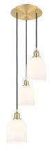  113B-3P-SG-G558-6GWH - Bella - 3 Light - 12 inch - Satin Gold - Cord hung - Multi Pendant