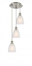  113B-3P-SN-G441 - Brookfield - 3 Light - 12 inch - Brushed Satin Nickel - Cord Hung - Multi Pendant