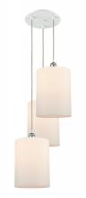  113B-3P-WPC-G111-L - Cobbleskill - 3 Light - 16 inch - White Polished Chrome - Cord Hung - Multi Pendant