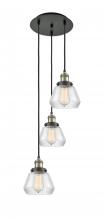  113F-3P-BAB-G172 - Fulton - 3 Light - 14 inch - Black Antique Brass - Cord hung - Multi Pendant