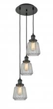 Innovations Lighting 113F-3P-BK-G142 - Chatham - 3 Light - 14 inch - Matte Black - Cord hung - Multi Pendant