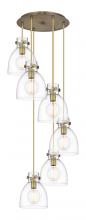 Innovations Lighting 116-410-1PS-BB-G412-8CL - Newton Bell - 6 Light - 19 inch - Brushed Brass - Multi Pendant