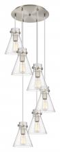  116-410-1PS-SN-G411-8SDY - Newton Cone - 6 Light - 19 inch - Brushed Satin Nickel - Multi Pendant