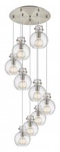  119-410-1PS-SN-G410-8SDY - Newton Sphere - 9 Light - 22 inch - Brushed Satin Nickel - Cord hung - Multi Pendant