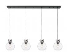  124-410-1PS-BK-G410-8CL - Newton Sphere - 4 Light - 52 inch - Matte Black - Linear Pendant