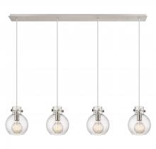  124-410-1PS-PN-G410-8SDY - Newton Sphere - 4 Light - 52 inch - Polished Nickel - Cord hung - Linear Pendant