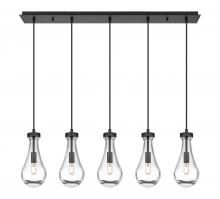  125-451-1P-BK-G451-5CL - Owego - 5 Light - 37 inch - Matte Black - Linear Pendant