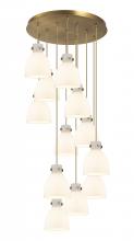 Innovations Lighting 126-410-1PS-BB-G412-8WH - Newton Bell - 12 Light - 27 inch - Brushed Brass - Multi Pendant