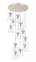  126-410-1PS-PN-G411-8SDY - Newton Cone - 12 Light - 27 inch - Polished Nickel - Multi Pendant