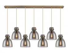 Innovations Lighting 127-410-1PS-BB-G412-8SM - Newton Bell - 7 Light - 52 inch - Brushed Brass - Linear Pendant