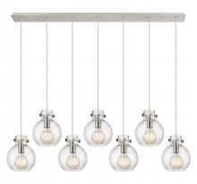  127-410-1PS-PN-G410-8SDY - Newton Sphere - 7 Light - 52 inch - Polished Nickel - Cord hung - Linear Pendant