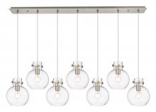  127-410-1PS-SN-G410-8CL - Newton Sphere - 7 Light - 52 inch - Brushed Satin Nickel - Linear Pendant