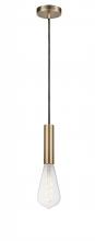  198-1P-AB-BB95LED - Edison - 1 Light - 4 inch - Antique Brass - Cord hung - Mini Pendant