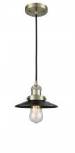 Innovations Lighting 201C-AB-M6-LED - Railroad - 1 Light - 8 inch - Antique Brass - Cord hung - Mini Pendant