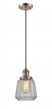 Innovations Lighting 201C-AC-G142-LED - Chatham - 1 Light - 7 inch - Antique Copper - Cord hung - Mini Pendant