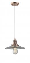 Innovations Lighting 201C-AC-G2-LED - Halophane - 1 Light - 9 inch - Antique Copper - Cord hung - Mini Pendant