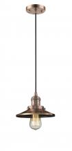 Innovations Lighting 201C-AC-M3 - Railroad - 1 Light - 8 inch - Antique Copper - Cord hung - Mini Pendant