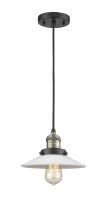 Innovations Lighting 201C-BAB-G1-LED - Halophane - 1 Light - 9 inch - Black Antique Brass - Cord hung - Mini Pendant