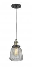 Innovations Lighting 201C-BAB-G142-LED - Chatham - 1 Light - 7 inch - Black Antique Brass - Cord hung - Mini Pendant