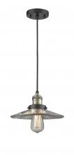 Innovations Lighting 201C-BAB-G2-LED - Halophane - 1 Light - 9 inch - Black Antique Brass - Cord hung - Mini Pendant