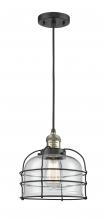 Innovations Lighting 201C-BAB-G72-CE-LED - Bell Cage - 1 Light - 9 inch - Black Antique Brass - Cord hung - Mini Pendant