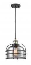 Innovations Lighting 201C-BAB-G73-CE-LED - Bell Cage - 1 Light - 9 inch - Black Antique Brass - Cord hung - Mini Pendant