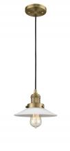 Innovations Lighting 201C-BB-G1-LED - Halophane - 1 Light - 9 inch - Brushed Brass - Cord hung - Mini Pendant