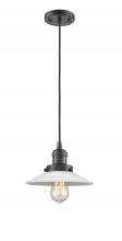 Innovations Lighting 201C-OB-G1-LED - Halophane - 1 Light - 9 inch - Oil Rubbed Bronze - Cord hung - Mini Pendant