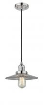  201C-PN-G2 - Halophane - 1 Light - 9 inch - Polished Nickel - Cord hung - Mini Pendant