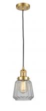 Innovations Lighting 201C-SG-G142-LED - Chatham - 1 Light - 7 inch - Satin Gold - Cord hung - Mini Pendant