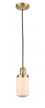  201C-SG-G311 - Dover - 1 Light - 5 inch - Satin Gold - Cord hung - Mini Pendant