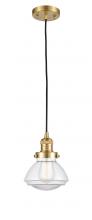  201C-SG-G322 - Olean - 1 Light - 7 inch - Satin Gold - Cord hung - Mini Pendant